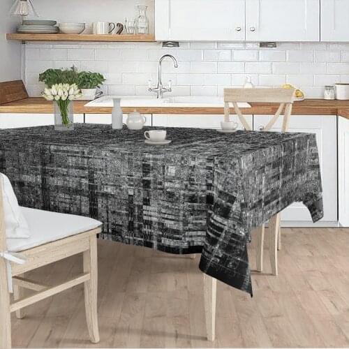 Tablecloth Living Room Kitchen grey ethnic patterned micro fabric cover runner pattern Free Shipping