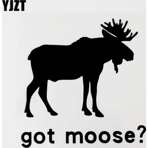 YJZT 14.2CM×14.5CM Funny Got Moose? Vinyl Animal Car Sticker Decal Black/Silver Decor 8C-0530