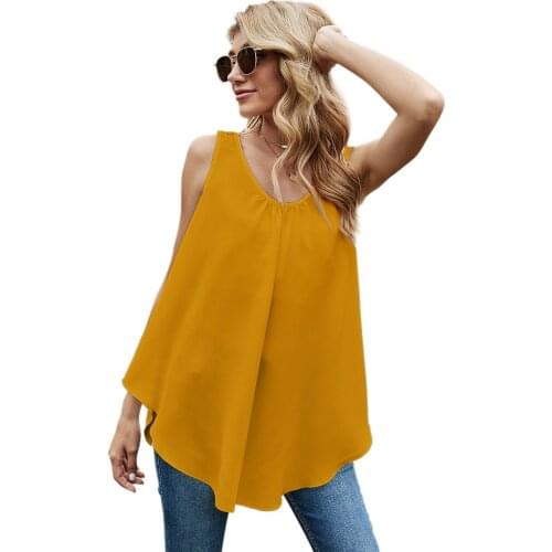 Womens Summer Loose Suspender Vest with Cut-Out Lace at Back