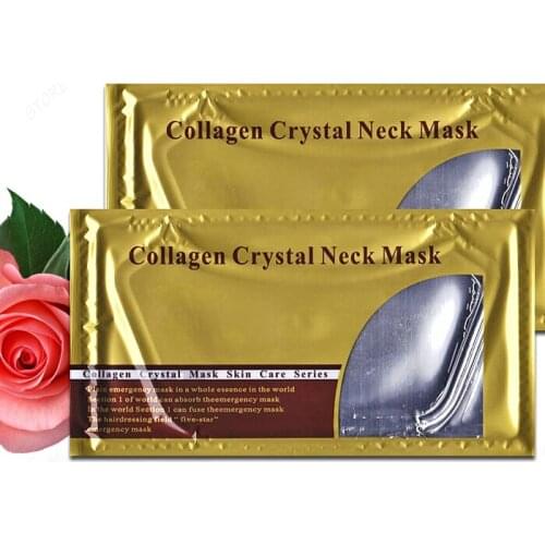 10pcs/lot Transparent Collagen Crystal Neck Mask Eye Mask Anti Wrinkle Neck Mask Collagen Gel Neck Lifting Mask Set