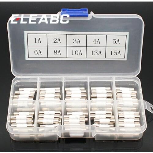 100pcs Ceramic Fuse 5mm x 20mm Slow Blow T 1A 2A 3A 4A 5A 6A 8A 10A 13A 15A 250V