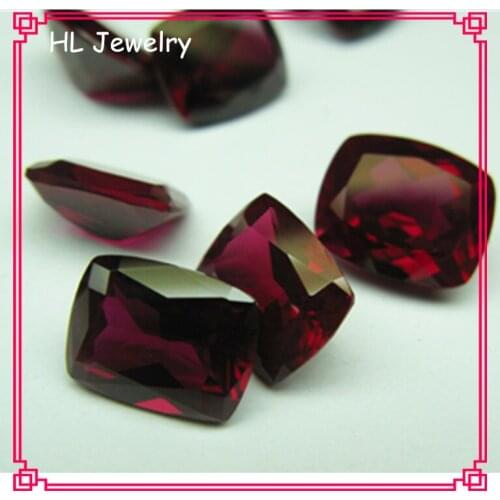 2PCS/Lot 9*7mm Octangle Shape Normal Cut Red 8# Color Synthetic Corundum Loose Stone
