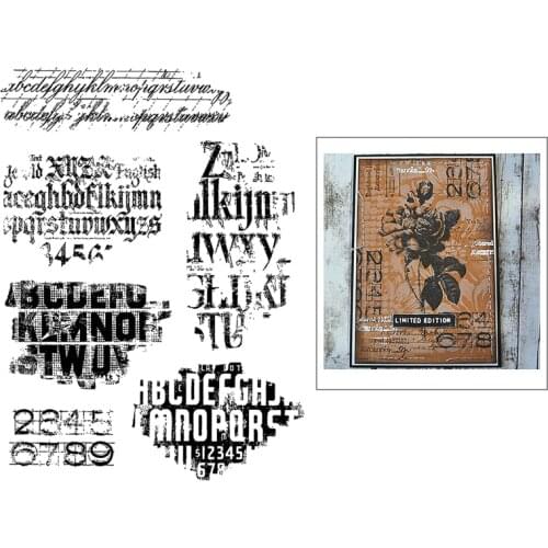 2021 New Word Clear Stamps Aphabet and Number Background Scrapbooking For Greeting Craft Paper Card Making no Metal Cutting Dies