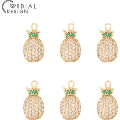 Cordial Design 50Pcs 8*14MM Earrings Accessories/CZ Charms/Jewelry Findings & Components/Hand Made/DIY Pendant/Earring Making