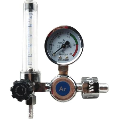 Argon Regulator, 0-25 Mpa, Pressure Guage, Argon, CO2, Helium, Nitrogen, Flowmeter, G5/8 Inlet, MIG TIG Welding Regulator