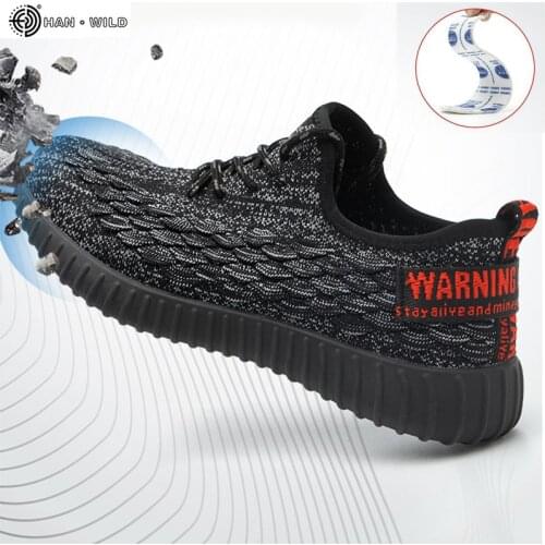 Breathable Safety Shoes Mens Lightweight Summer Anti-smashing Piercing Work Sandals Single Mesh Sneakers Men