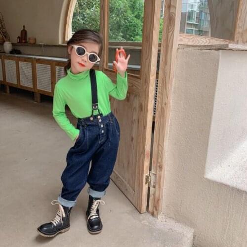 2020 new wholesale girls denim overalls autumn cotton fashion girls pants 2-7 years YC397