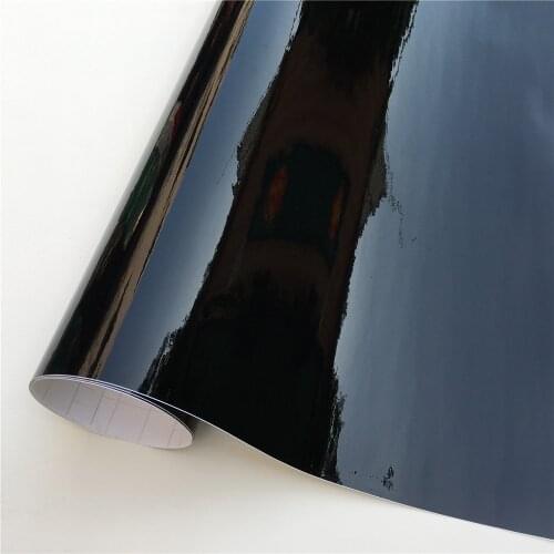 High Gloss Black Vinyl Wrap Car Film Bubble Free Shiny Piano Black Self Adhesive Vinyl Vehicle Wraps Size:1.52*30m/Roll