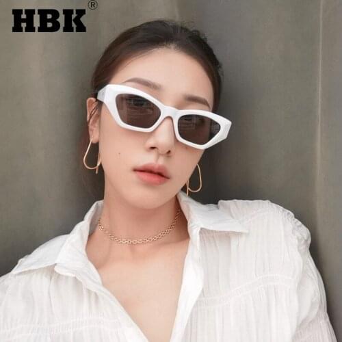 HBK 2021 Fashion Polarized Sunglasses Men Women Irregular Small Eye Glasses Brand Design Vintage Driving Eyewear For Male UV400