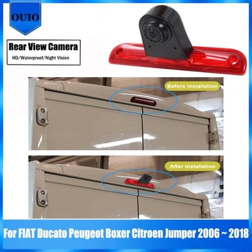 HD Rear View Reverse Camera For FIAT Ducato For Peugeot Boxer For Citroen Jumper 2006 ~ 2018 BackUp Parking Brake light Camera