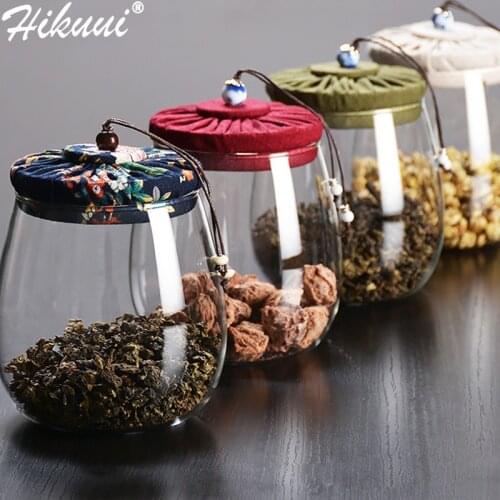 Daily Storage Canister Borosilicate Glass Jar Flower Tea Snack Candy Storage Container Sealing Lid Kitchen Storage Canister