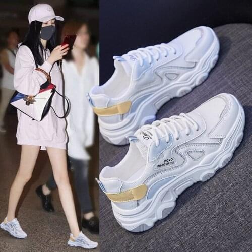 New Fashion Women Sneakers Lightweight Casual Shoes Female Flats Platform Spring Autumn Lace Up Breathable Shoes Tenis Feminino