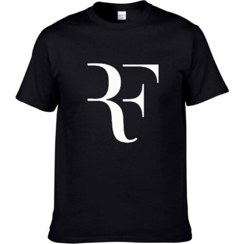 2021 Creative design RF roger federer logo t shirt solid color cotton T Shirt Mens New Arrival Style Short Sleeve Men t-shirt