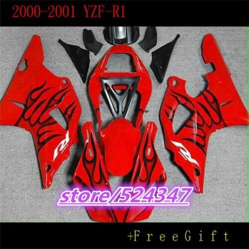 Fairing For YZF-R1 YZF R1 2000 2001 00 01 Red Black Flames Motorcycle Accessories & Parts