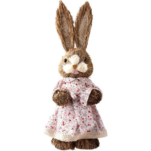 Easter Simulation Bunny Rabbit Toy Party Supplies Decorations For Home Garden Creative Cute 36x13.5cm Welcoming Small Ornaments