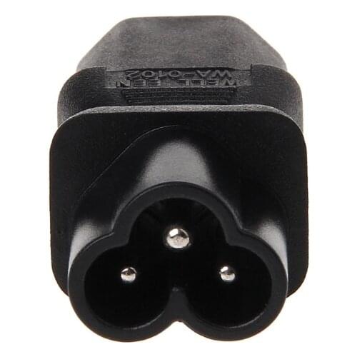 IEC 320 C13 Female To C6 Male 3-Pin Cloverleaf Plug Converter AC Power Adapter B85B