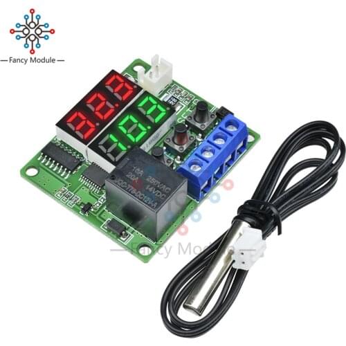 XH-W1219 DC 12V Relay Dual display LED digital thermostat Temperature controller switch sensor Delay Time Relay