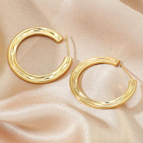 MANGOSKY 925 Silver Letter C Earrings 925 Silver Auricular Needle 1 Pair For Women