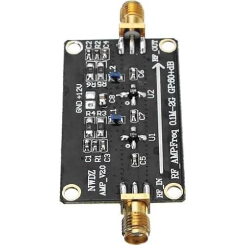 RF Wideband Amplifier LNA 0.1M-2G Gain 60DB Two-Stage Amplification Professinal o AMP Module