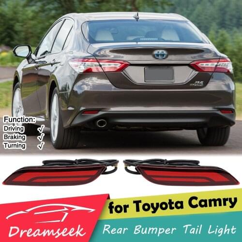 LED Reflector Rear Bumper Tail Light for Toyota Camry XV70 2018 2019 2020 Driving Brake Lamp with Dynamic Turn Signal Red Lens