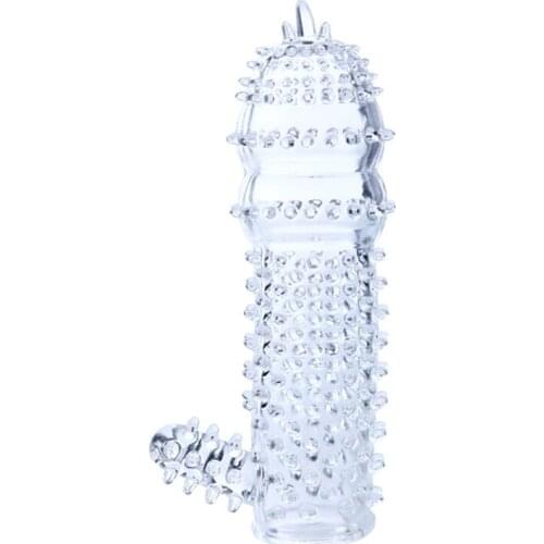 Penis Sleeve Male Extensions Enlargement Men Delay Cock Ring Adult Sex Products Cock Sleeve Penis Ring Extender Condoms