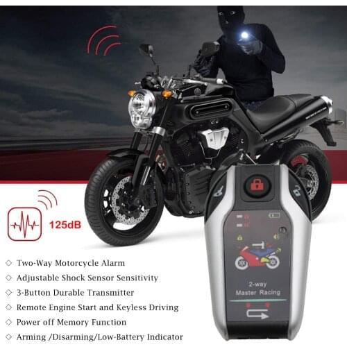Universal Motorcycle Alarm System Scooter Bike Anti-theft Security Alarm Two-way Remote Control Engine Start Theft Protection