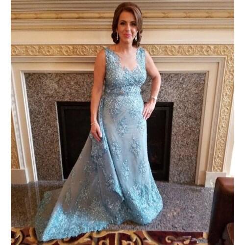 Gorgeous Mermaid Mother Of The Bride Dresses With Overskirt Sheer Jewel Neck Sweep Train Appliques Beads Women Evening Gowns