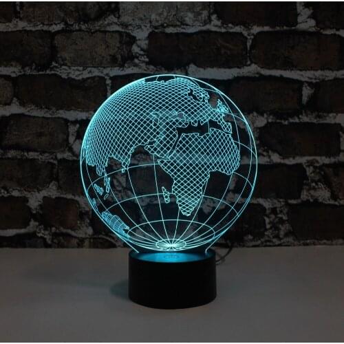 YJM-2817 Home Lamp Europe Globe Shape Desk Lamp 7 Colorful Change Night Lights