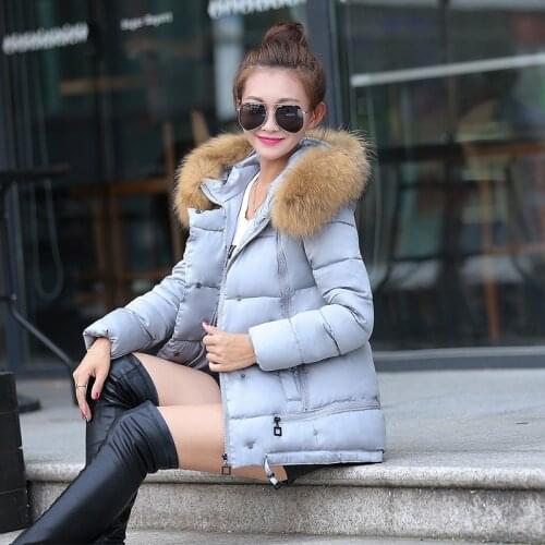 Women Fur Collar Hooded down Jacket cold weather winter warm cotton coat fashion casual warm hooded jacket snow overcoat coat