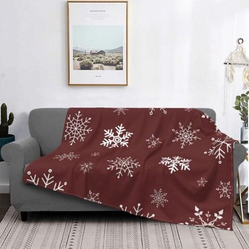 Snowflakes Winter Christmas Holiday Snow Red Throw Blanket Blanket Flannel Spring/Autumn Soft Throw Blankets for Bed Car