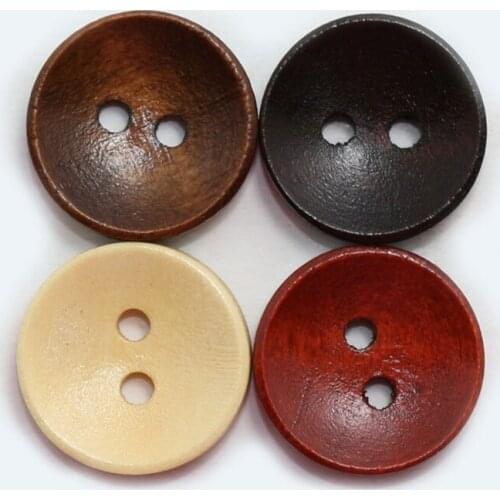 100pcs 10-38mm Natural Bowl Buttons 2 Eyes Round Wooden Button Shirt Buttons Diy Garment Sewing Accessories C1-25