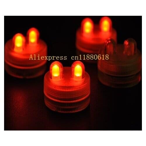 1000pcs/lot Free Shipping Waterproof Underwater Battery Powered Submersible Dual LED Tea Lights Candle for Wedding Party