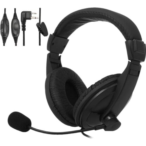 2-way Radio PTT VOX Earpiece with Mic Walkie Talkie Headset Radio Headphones Two Pin K M Plug For Kenwood For BAOFENG UV-5R 888S