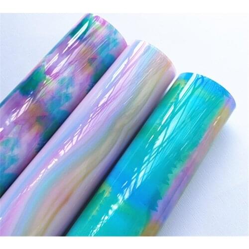 5 sheets A4 20*33cm pattern waterproof UV transparent printed sheet PVC Leather DIY Bow Bag Crafts Handmade Material 1249