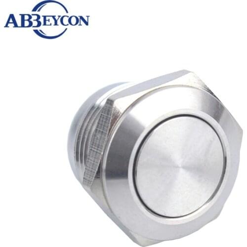 Abbeycon 12mm 1NO Flat Head Button Momentary Waterproof Push Button Switch Pin Terminal Metal Shell Print Word Up Down Wholesale