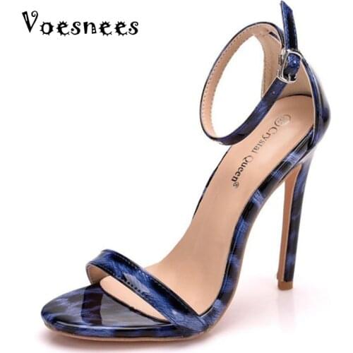 Voesnees Sexy Leopard Women Sandals Shoes High Heels 11CM Elegant Office Ladies Shoes Women Sandals Print Luxury Singles Shoes