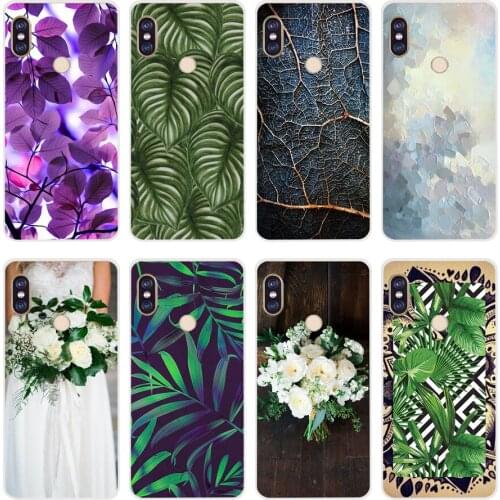 36H green leaves Soft Silicone Tpu Cover phone Case for xiaomi redmi 6 pro 5 plus note 6 pro 4 4x mi 8
