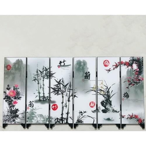 Flower Screen Bamboo Room Divider Folding Partition Business Gift Office Brand New Hot Sale