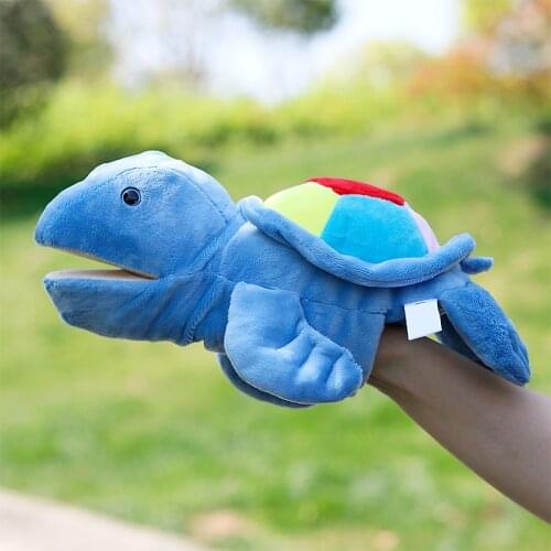 Infant Children Hand Puppet tortoise Sea turtle with foot kids baby plush Stuffed Toy Puppets toys Christmas birthday gift