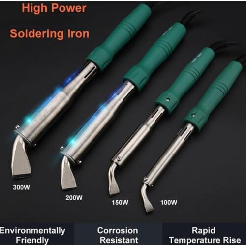 220V 100/150/200/300W High Power Electric Soldering Iron Chisel Point Copper Tip
