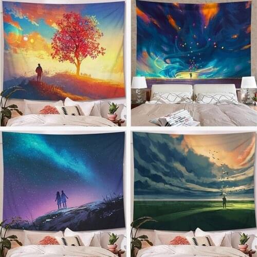 Sky and starry tapestry Digital printing home hanging cloth wall hanging Bedroom dormitory bedside background cloth