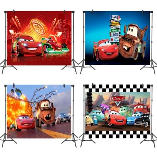 Cartoon Cars Children birthday party Lightning McQueen Photography Background Photo background cloth decoration supplies