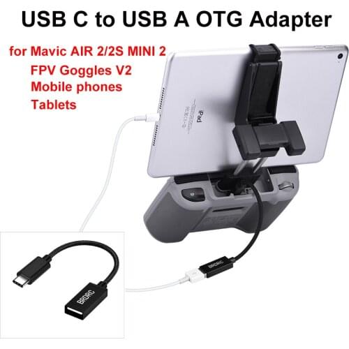 USB C to USB A OTG Cable Adapter for DJI Mavic AIR 2/2S MINI 2/FPV Goggles V2 Drone Mobile Phones Tablets Browse Backup Files