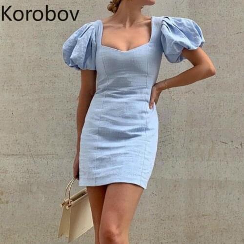 Синие летние платья KOROBOV China At AliExpress