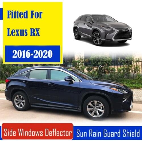 1 Set Chrome Side Vent Sun Shade Window Visors Rain Guard Deflectors For Lexus RX 2016-2020
