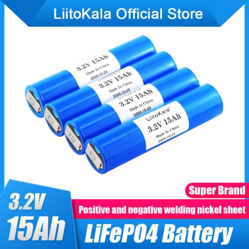 4pcs LiitoKala 33140 3.2v 15Ah lifepo4 lithium batteries 3.2V Cells for diy 12v 24v e bike e-scooter power tools Battery pac