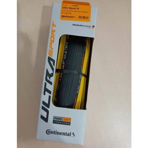 New Continental Ultra Sport III 700×25C Black Yellow Folding PureGrip 3 Road Bike Tire Folding Tyre - 1 Pair