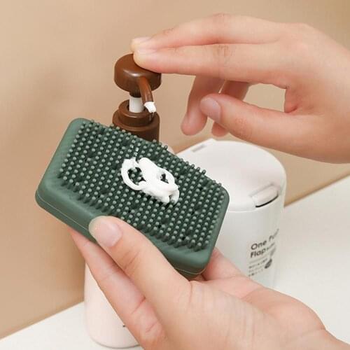 Exfoliating Massage Silicone Brush Bathroom Shower Cleaning Brush Body SPA Take Bath&Handwashing Silicone Brush For Adult Kids