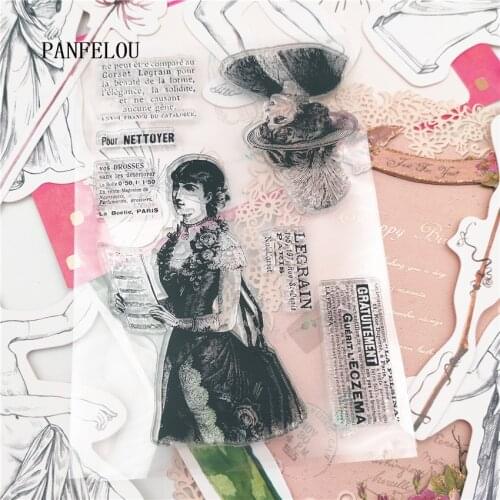 PANFELOU 11*16cm The reader Transparent Silicone Rubber Clear Stamps cartoon Scrapbooking/DIY Easter wedding album