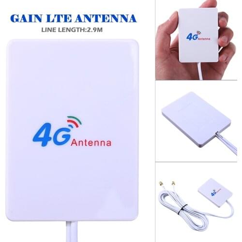 Pohiks 1pc 3 Meters 4G LTE Antenna Signal Booster Panel 28dBi External Terminal WIFI Amplifier SMA-Male Connector